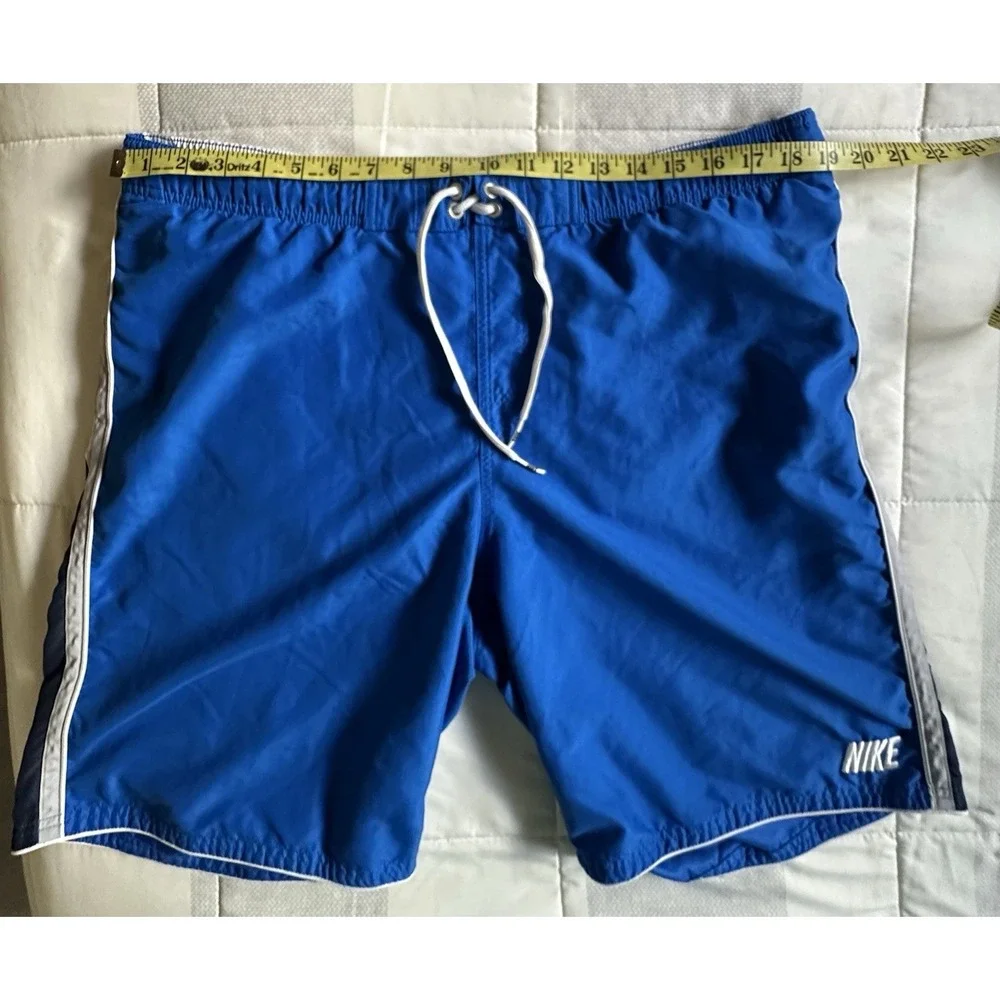Nike Swim Trunks Mens Large Blue Bathing Suit Mesh‎ Lined Y2K VTG